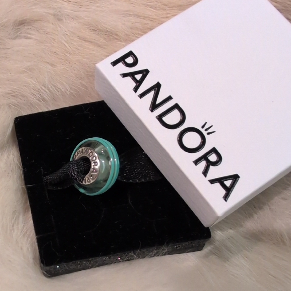 ✨Host Pick✨ Pandora Murano Silver and Aqua Charm